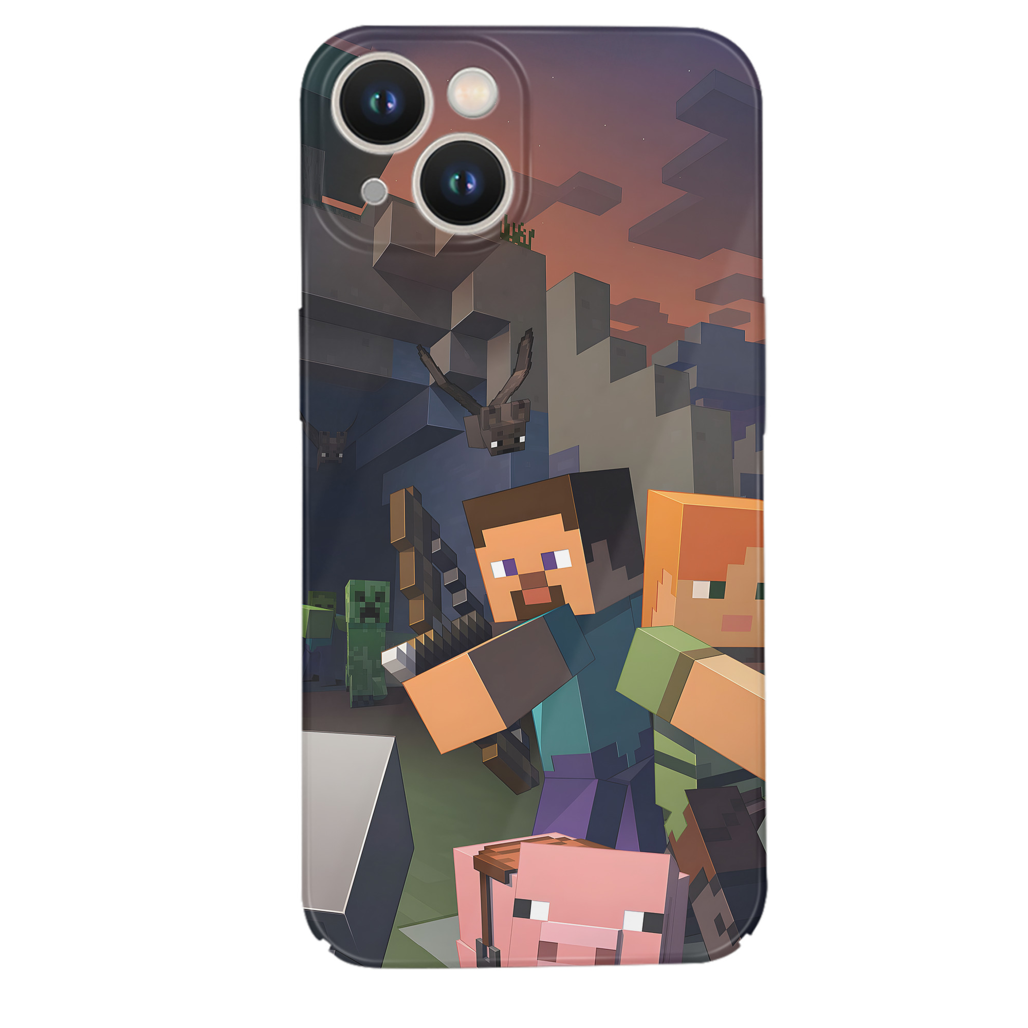 （画像用） マインクラフト ブロックの世界 Minecraft MC Block world 【iPhone 14シリーズ対応】ハードケース